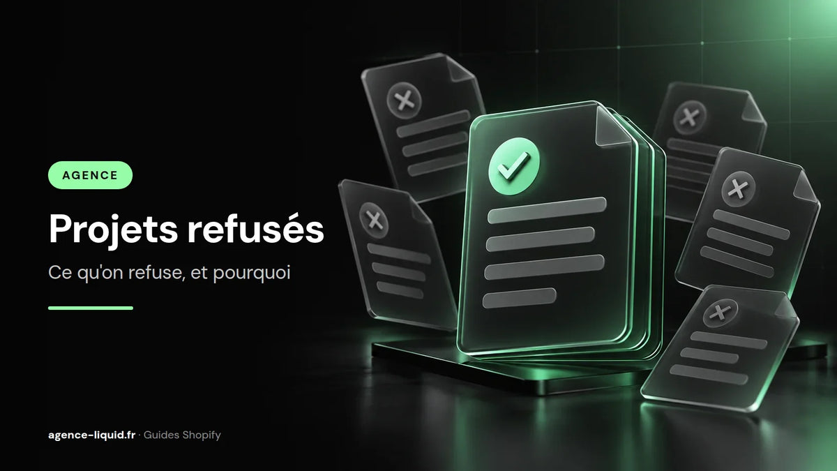 Briefs de projets Shopify : un validé, les autres écartés