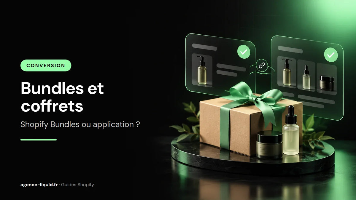 Coffret de produits cosmétiques composé avec un bundle Shopify