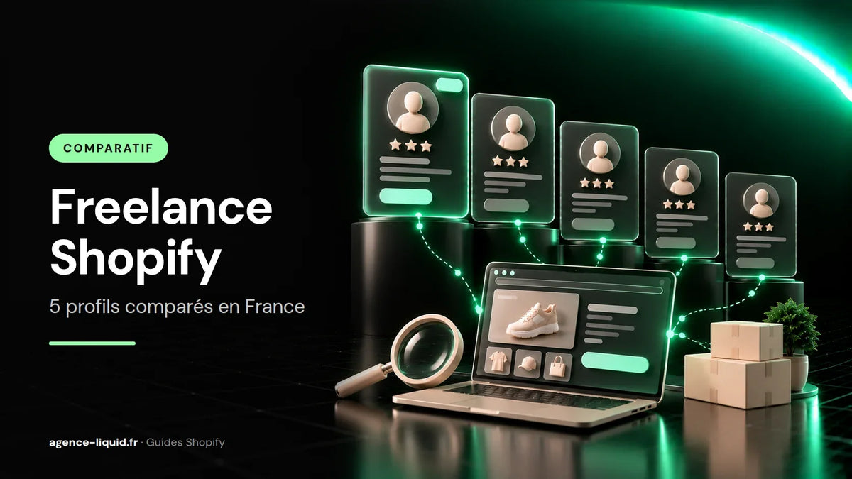 Comparatif de cinq profils freelance Shopify en France