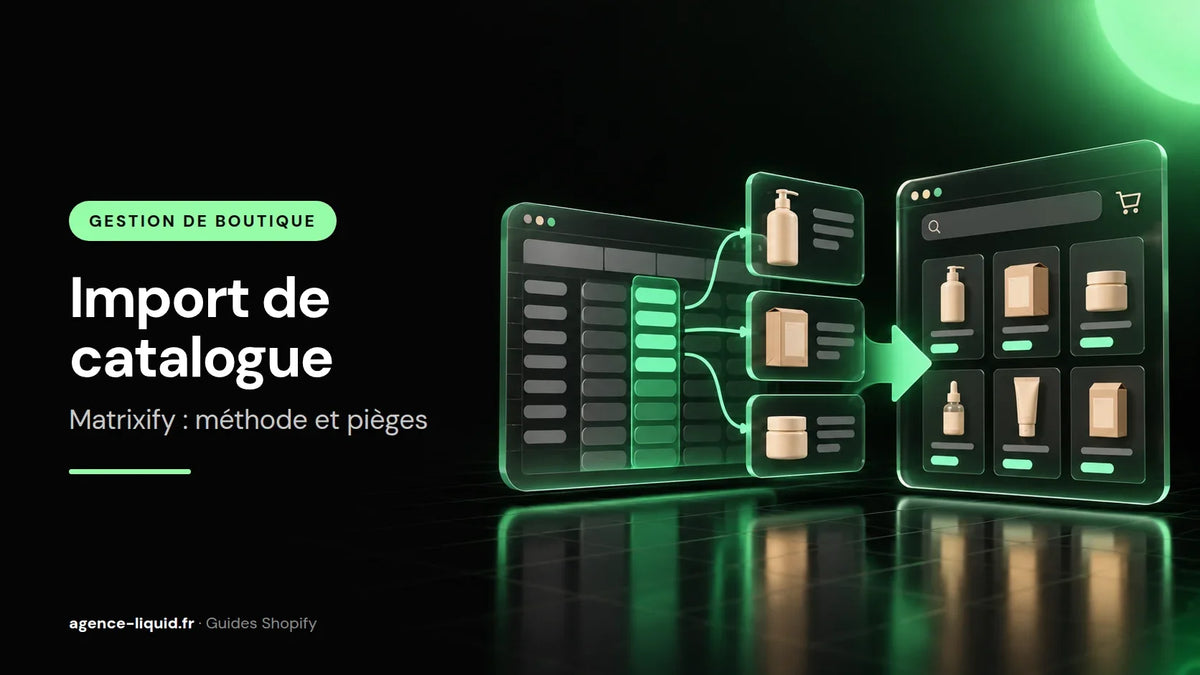 Import d'un fichier catalogue transformé en fiches produits sur une boutique Shopify