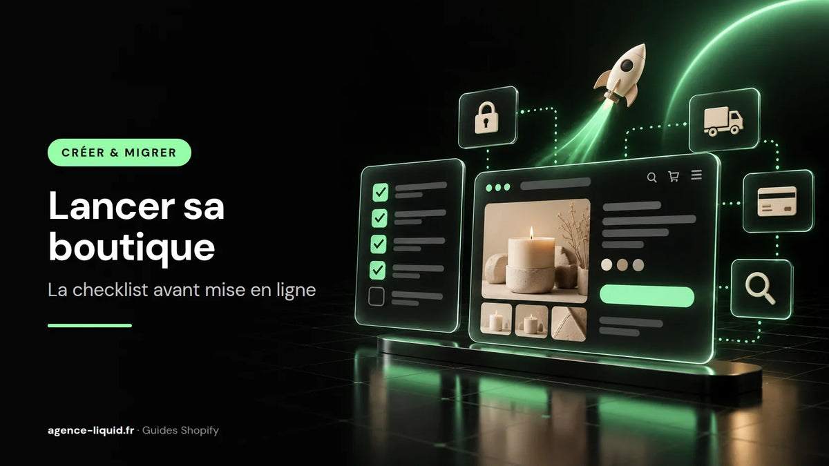 Checklist de mise en ligne d'une boutique Shopify avant son lancement