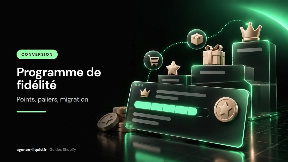Programme de fidélité Shopify : jauge de points, paliers et récompenses