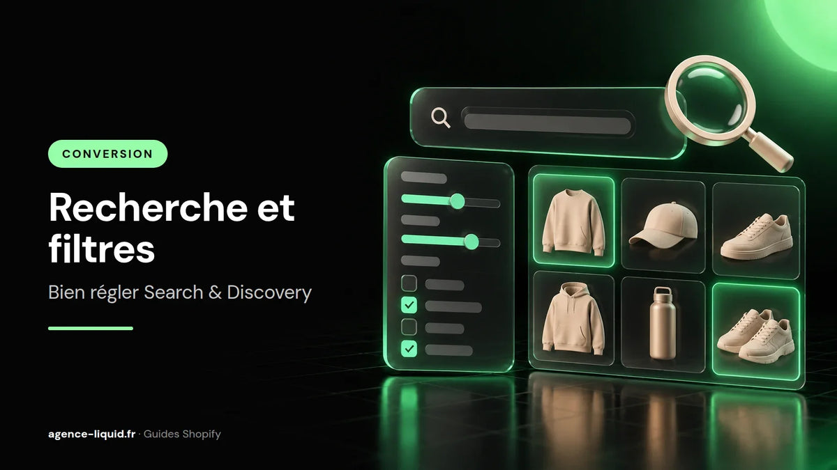Barre de recherche et filtres de collection sur une boutique Shopify