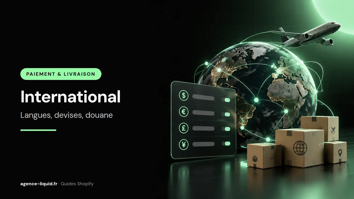 Boutique Shopify vendue à l'international avec plusieurs langues et devises